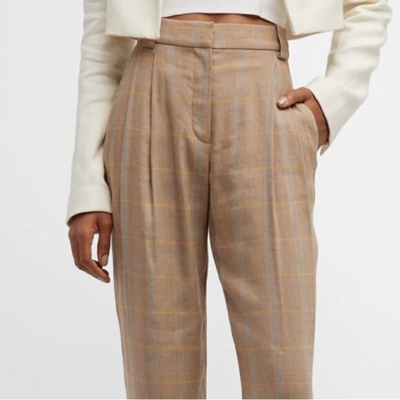 A.L.C. Fynn Plaid Straight-Leg Pants NWT size 8 $495 - Picture 3 of 10